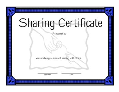 Certificate For Sharing Things With Others-Three