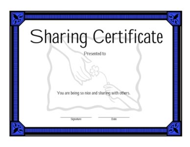 Certificate For Sharing Things With Others-Three