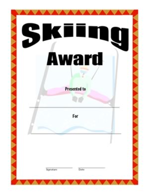 Certificate Of Achievement In Skiing  - Two
