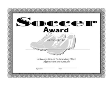 Certificate Of Achievement On Soccer  - Two