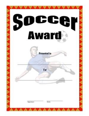 Certificate Of Achievement On Soccer-Three