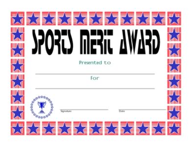 Sports Merit Award Certificate - Three