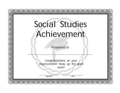 Certificate Of Achievement In Social Studies