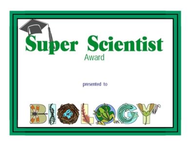 Award For Super Scientist  - One