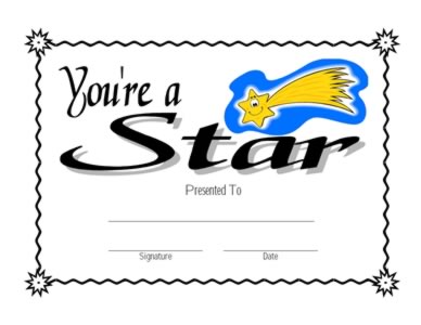 You Are A Star Certificate  - Two