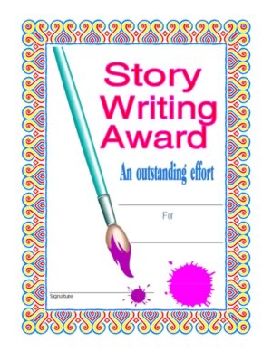 Certificate Of Achievement In Story Writing - One