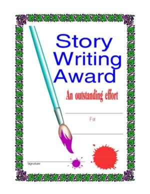 Certificate Of Achievement In Story Writing-Two