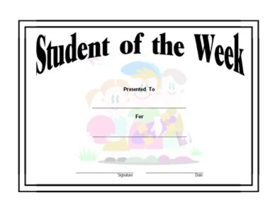 Student Of The Week Certificate-Two