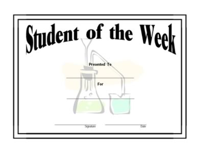 Student Of The Week Certificate-Three