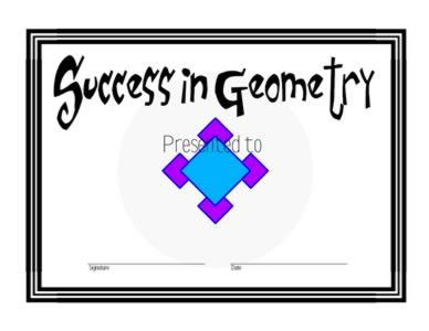Certificate Of Achievement In Geometry 