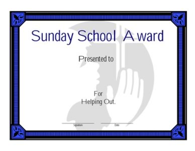 Sunday School Award Certificate-Four