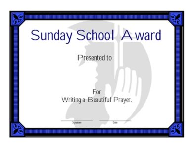 Sunday School Award Certificate-Six
