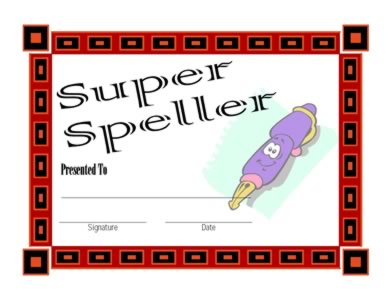 Super Speller Certificate -Two