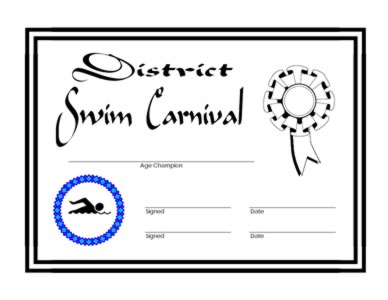 Certificate For Swimming -Two