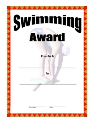 Swimming Award Certificate-Two