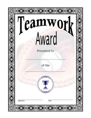 Team work award certificate - Two