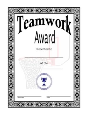 Team work award certificate - Three