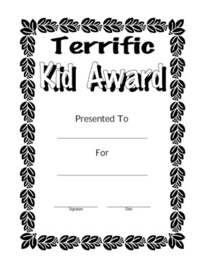 Award Certificate For Terrific Kid-Two