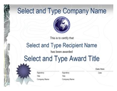 Blue Ribbon Logo Gray  Certificate Template-One