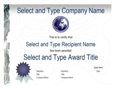 Blue Ribbon Logo Gray Color Certificate Template-Two