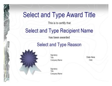 Blue Ribbon Logo Gray Certificate Template-One