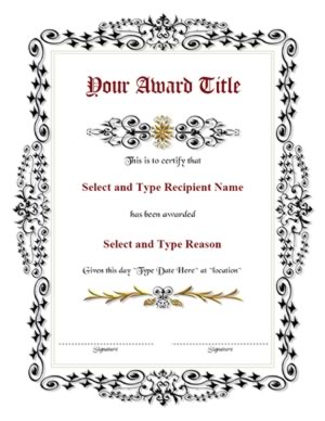Black Spikey Border Certificate Template