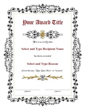 Black Spikey Border Certificate Template