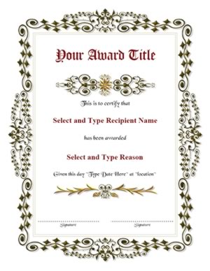 Green Spikey Border Certificate Template