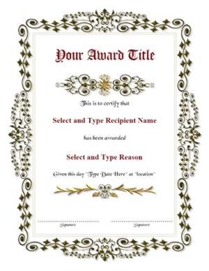 Green Spikey Border Certificate Template