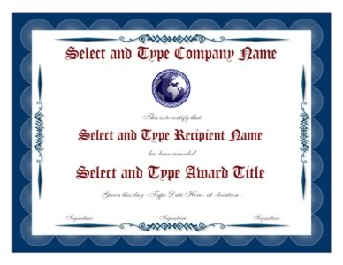 Blue Border with Blue Emblem Certificate Template-Two