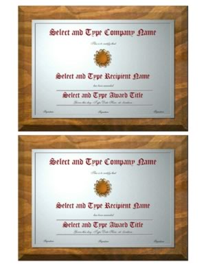 Brown Border With Gold Emblem Template Pair