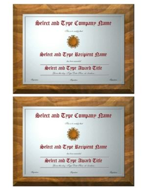 Brown Border With Gold Emblem Template Pair