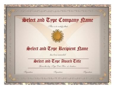 Gray Border With Gold Emblem Certificate Template 