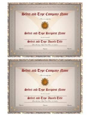 Gray Border With Gold Emblem Template Pair