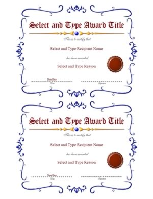 Blue Spikey Border With Brown Emblem Template Pair