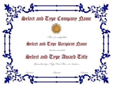 Blue Spikey border With Gold Emblem Template-One