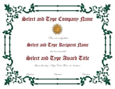 Green Spikey border With Gold Emblem Template-Two