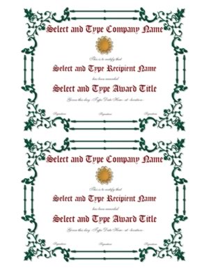 Green Spikey border With Gold Emblem Template Pair-Two