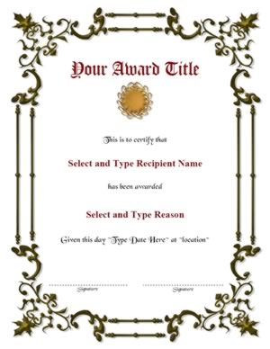 Green Spikey border With Gold Emblem Template-Three
