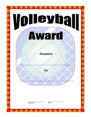 Volleyball Award Certificate-Two
