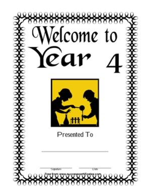 Welcome to Year 4 School Certificate
