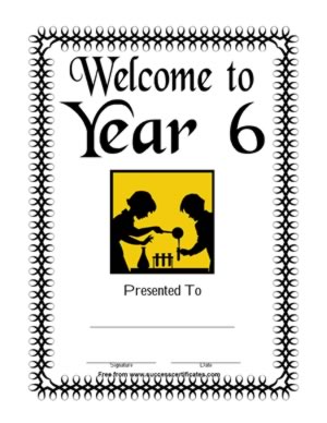 Welcome to Year 6 School Certificate